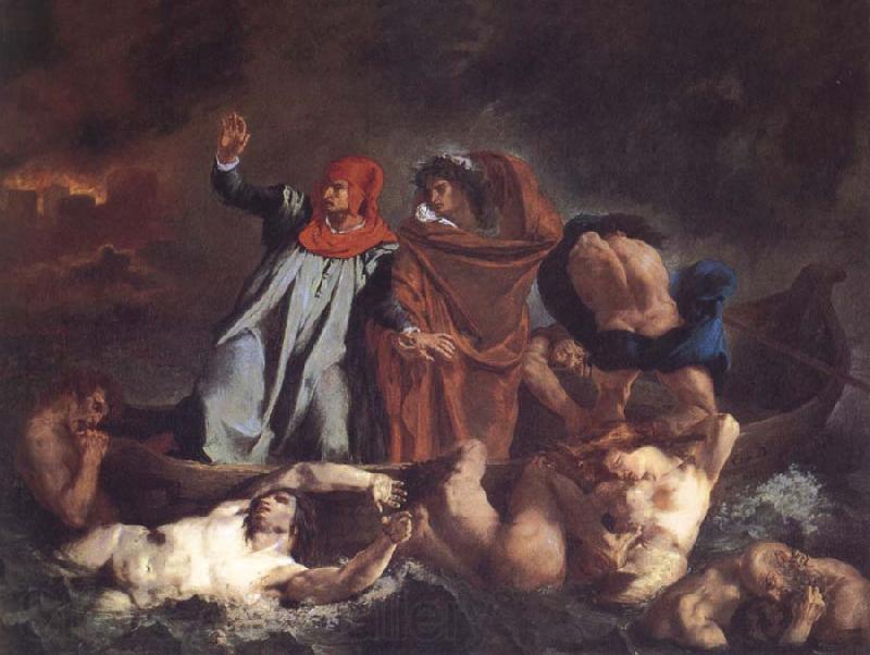 Eugene Delacroix The Barque of Dante Norge oil painting art